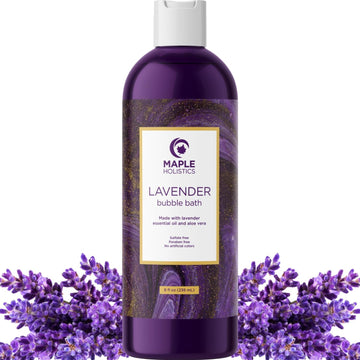 Premium Lavender Bubble Bath Soak - Aromatherapy Bubble Bath Soap and Luxury Lavender Bath Oil for Dry Skin - Moisturizing and Relaxing Bubble Bath for Adults with Aromatherapy Oils for Self Care