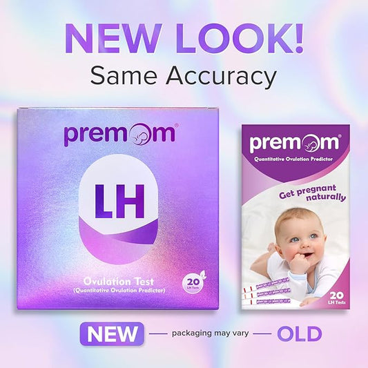 Premom Semi-Quantitative Ovulation Test Strips, Ovulation Predictor Kit with Smart Digital Ovulation Reader APP, Numerical Ovulation Tests, 20 LH Tests