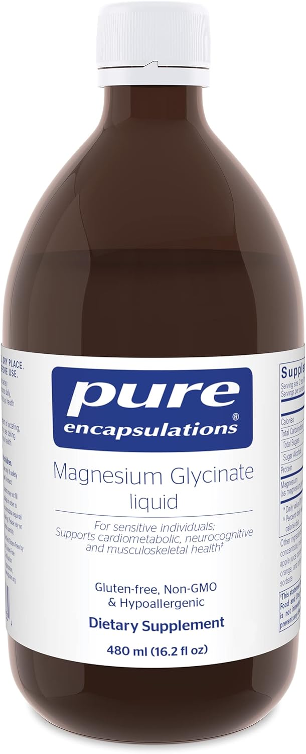 Pure Encapsulations Magnesium Glycinate Liquid - Supports Bone Health & Heart Health* - Vegan, Gluten Free & Non-Gmo - 16.2 Fl Oz