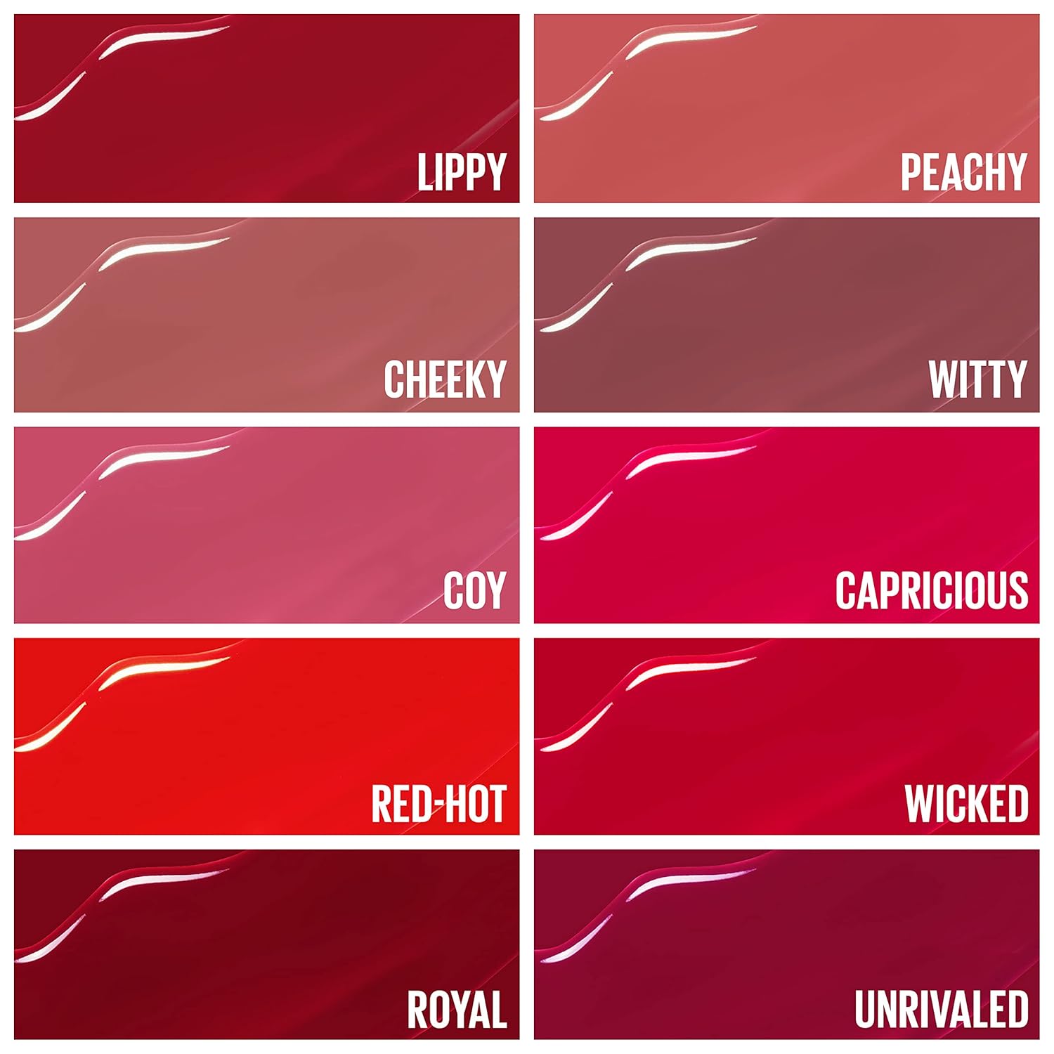 Maybelline Super Stay Vinyl Ink Longwear No-Budge Liquid Lipcolor Makeup, Highly Pigmented Color and Instant Shine, Wicked, Cool Red Lipstick, 0.14 fl oz, 1 Count : Beauty & Personal Care