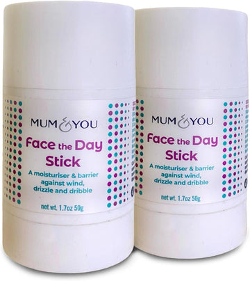 Mum & You Baby Face The Day Stick – 2 Natural Baby Moisturiser Sticks With Sunflower, Coconut Oil & Shea Butter, Soothes Eczema, Dribble Rash, Skin & Teething Protection–For Babies, Kids & Family