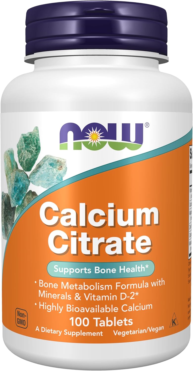 Now Foods Supplements, Calcium Citrate With Vitamin D, Magnesium, Zinc, Copper, And Manganese, 100 Tablets