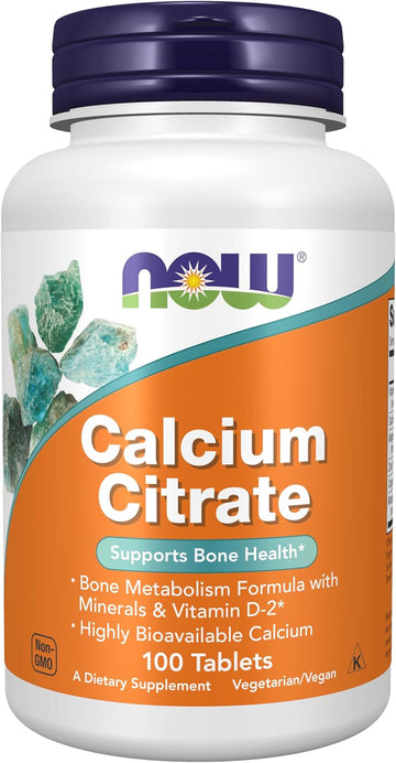 Now Foods Supplements, Calcium Citrate With Vitamin D, Magnesium, Zinc, Copper, And Manganese, 100 Tablets