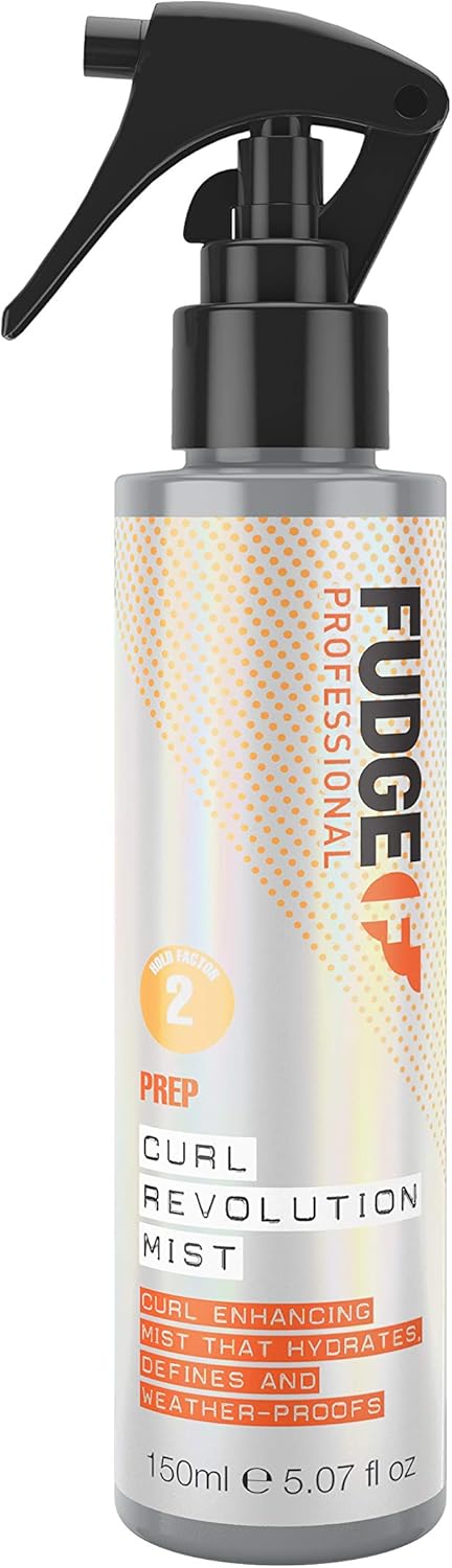 Fudge Professional Curl Revolution Mist, Curl Enhancing Styling Spray, No Stickiness, Hydrating, Natural Volume, Definition And Shine, 150 Ml