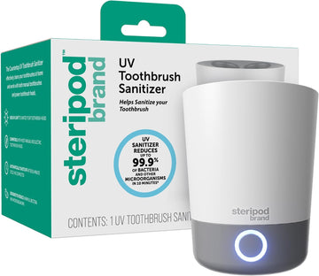 Steripod Brand Uv Home Countertop Toothbrush Sanitizer, Reduces Harmful Microorganisms, Toothbrush Holder And Cleaning Station, Holds Four Toothbrushes
