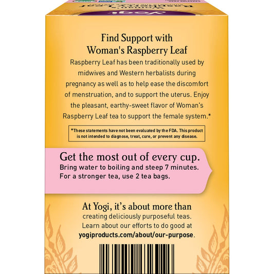 Yogi Tea Raspberry Leaf Tea - 16 Tea Bags Per Pack (6 Packs) - Supports Women’S Health, Healthy Pregnancy, And Menstrual Cycles – Caffeine-Free Herbal Tea - Made From Organic Raspberry Leaves