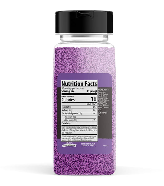 Birch & Meadow Purple Sprinkles, 12.8 Oz, Fun & Decorative Topping, Crunchy Texture