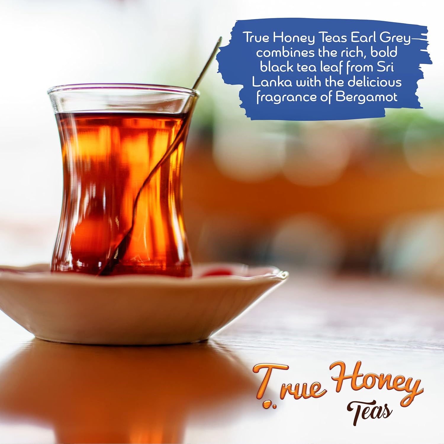 True Honey Earl Grey Tea Bags - Honey Crystals Blended In Every Sachet - Positive Immune Support - All Natural Organic Herbal Caffeinated Tea Bag 24 Count