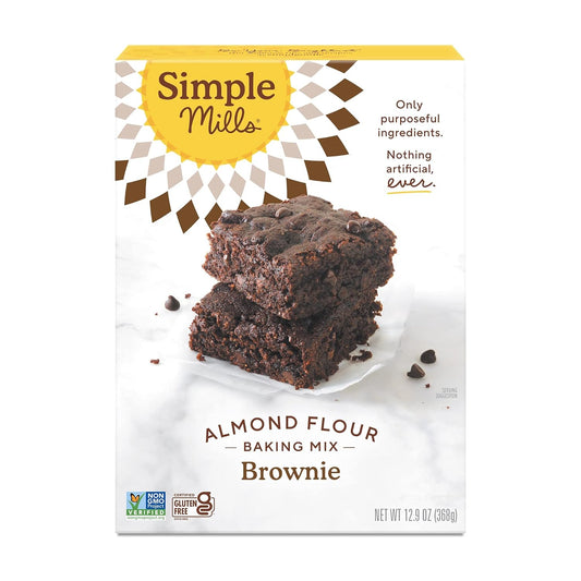 Simple Mills Almond Flour Baking Mix, Chocolate Brownie Mix - Gluten Free, Plant Based, 12.9 Ounce (Pack of 3)