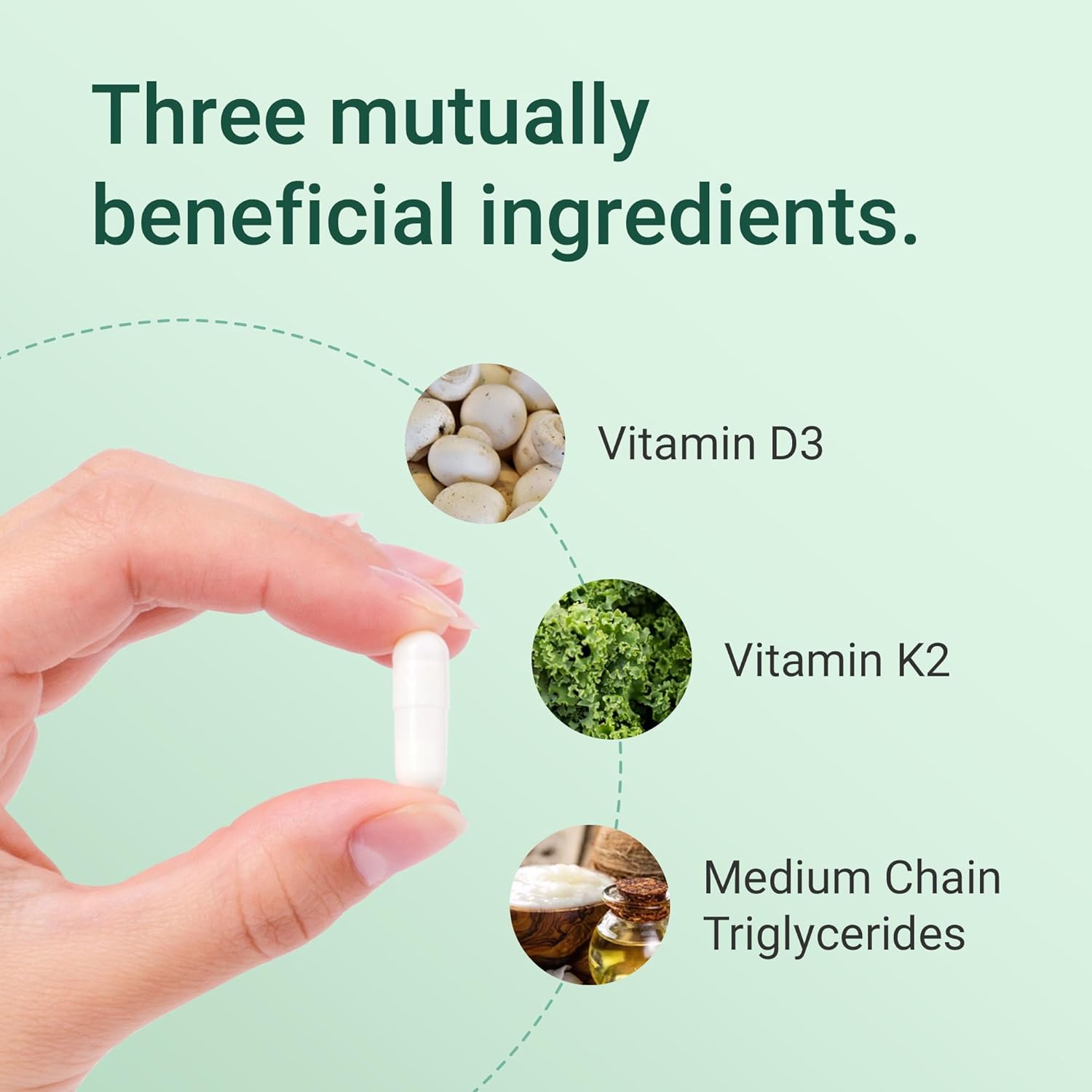 Hey Nutrition Vitamin D3 & K2 MK-7-100ug Each with MCT Oil - Suitable for Vegetarians - Support Healthy Bones, Teeth, Muscles, Immune Function, and Fatigue - Non-GMO, 360 Vegetarian Capsules : Amazon.co.uk: Health & Personal Care