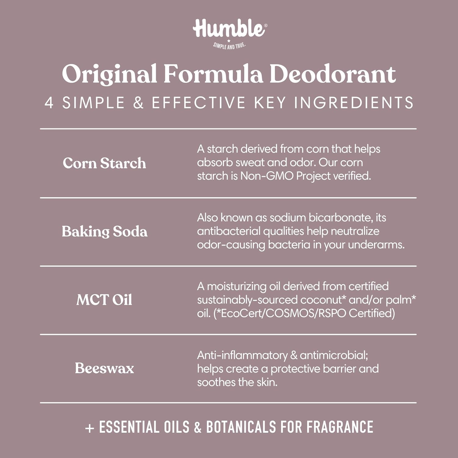 Humble Brands Original Formula, Plastic-Free, Aluminum-Free Deodorant Long Lasting Odor Control With Baking Soda And Essential Oils, Patchouli & Copal : Beauty & Personal Care