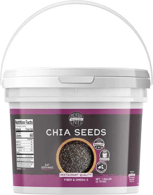 Birch & Meadow Chia Seeds And Barley Flakes Bundle, 1 Gallon Bucket Each, Chewy & Nutty, Granola Bars & Snacks