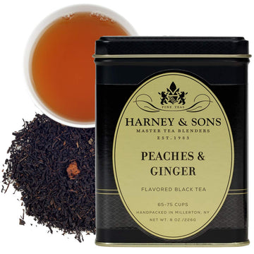 Harney & Sons Peaches & Ginger | 8Oz Loose Leaf Black Tea W/ Ginger And Peach Flavors