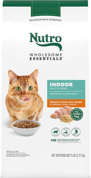 Nutro Wholesome Essentials Indoor Dry Cat Food, Chicken & Brown Rice Recipe, 5 Lbs