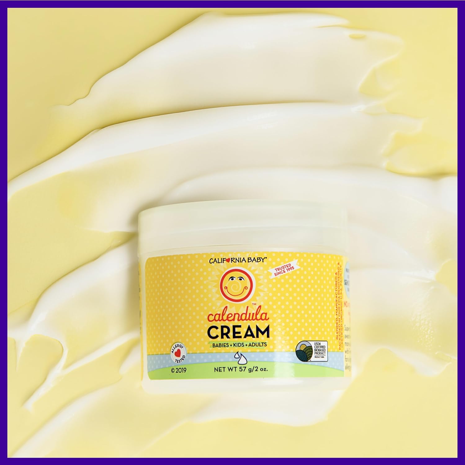 California Baby Calendula Cream | Ultra-Soothing Baby Face Cream | 100% Plant-Based | Organic Calendula + Aloe Vera | Lavender Scent | Baby Lotion For Sensitive Skin | 2 Oz (Pack Of 2)