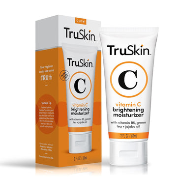 Truskin Vitamin C Face Moisturizer For Women – Brightening, Anti Aging, Hydrating, Skin Wrinkle Cream – Vitamin B5, Vitamin E, Jojoba Oil, Aloe Vera & Green Tea, 2 Fl Oz