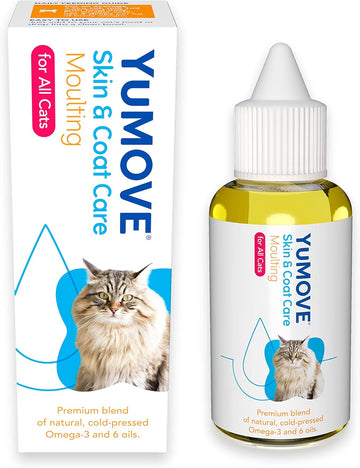 YuMOVE Skin & Coat Care Moulting for All Cats |Previously YuDERM Moulting Cat | Coat and Skin Supplement for Cats with Dry or Dull Coats | 50ml | Packaging may vary?YDC50