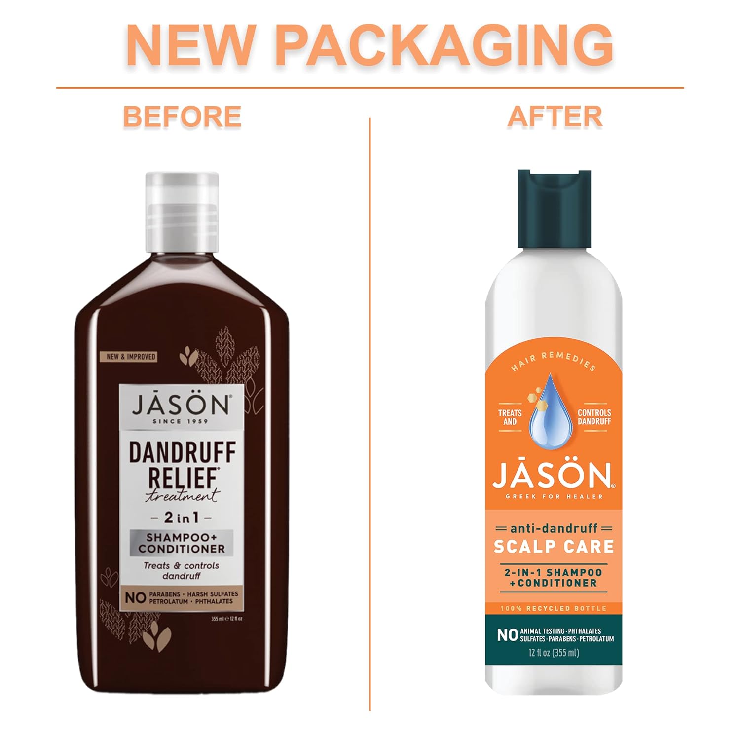 Jason Dandruff Relief Treatment 2-in-1 Shampoo & Conditioner, 12 Oz : Everything Else