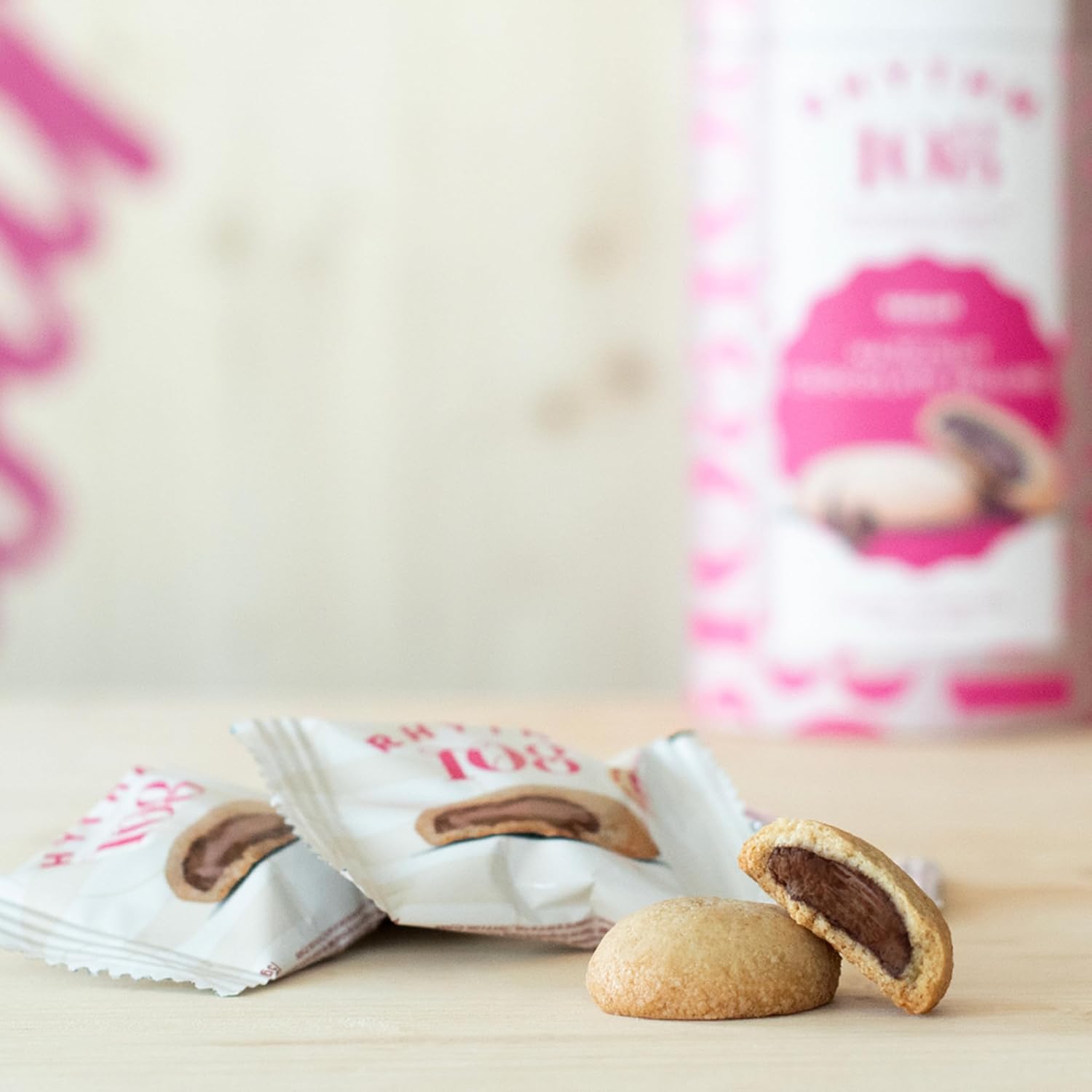 Rhythm 108 Swiss Vegan Hazelnut Chocolate Praline Biscuit Gift Tube 195G