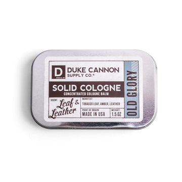 Duke Cannon Solid Cologne - Old Glory Premium Concentrated Cologne Balm, Fresh Tobacco, Amber, And Leather Scent, 1.5 Oz. Travel Tin