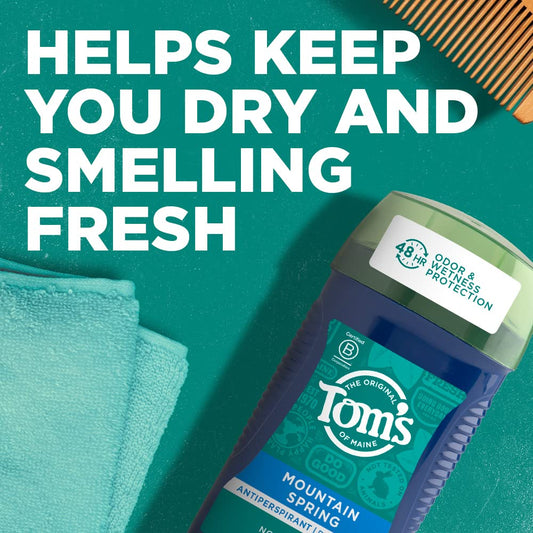 Tom'S Of Maine Antiperspirant Deodorant For Men, Mountain Spring, 2.8 Oz. 3-Pack