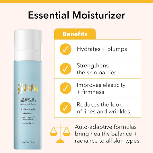 Essential Moisturizer Daily Face Cream With Hyaluronic Acid, Anti-Aging, Hydrating, Antioxidant, Light, Vegan, K-Beauty Korean Skincare For All Skin Types, 50 Ml