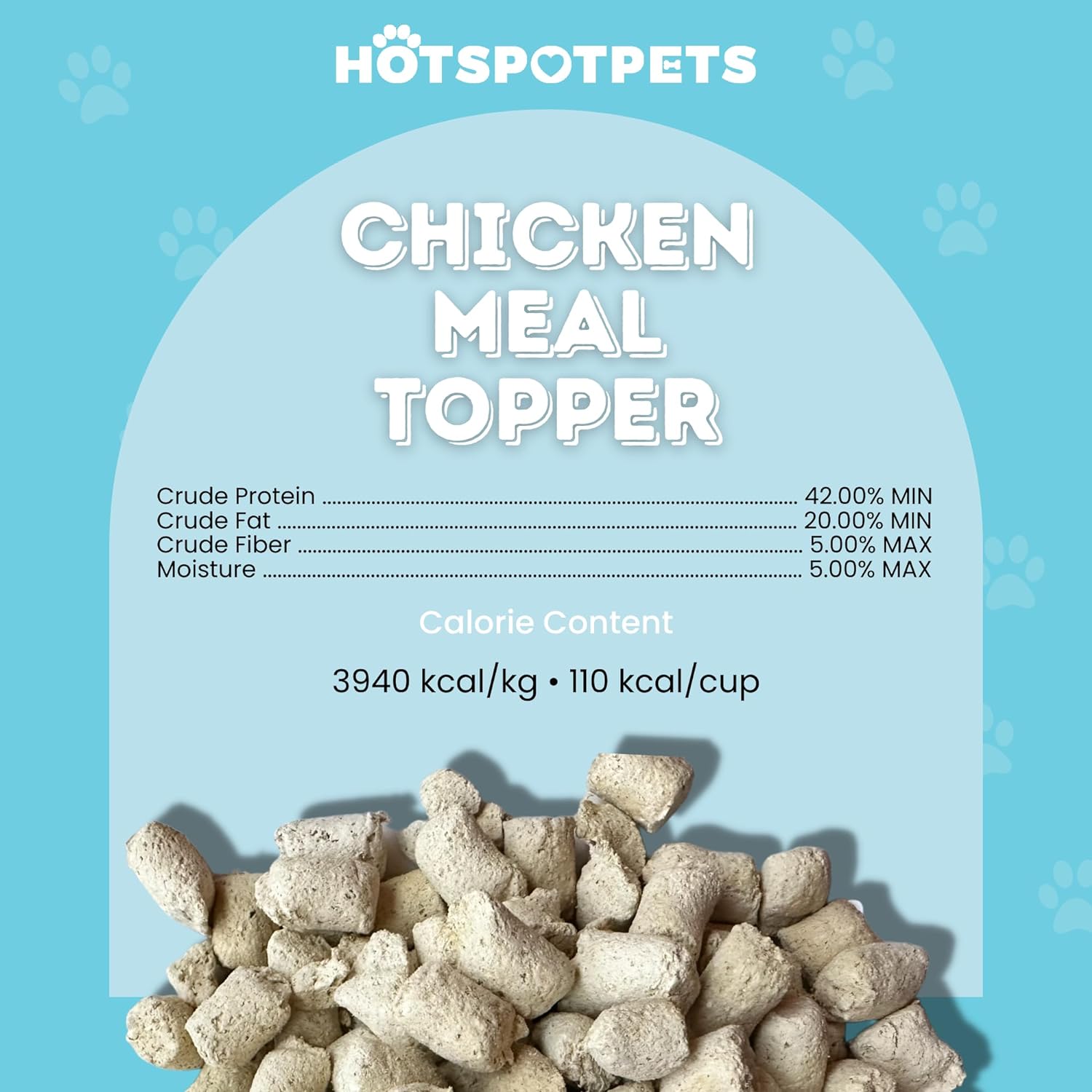 hotspot pets Freeze Dried Raw Chicken Meal Toppers for Dogs - Single Protein,All Natural, Grain-Free- Perfect for Training, Topper or Snack - Made in USA - (Chicken Meal Toppers) 1LB Bag : Pet Supplies