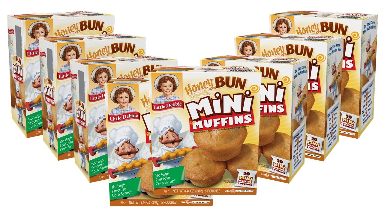 Little Debbie Honey Bun Mini Muffins, 40-1.7 Oz Pouches (8 Boxes)