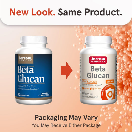 Jarrow Formulas Beta Glucan, Dietary Supplement, Immune Support For Immune Health, 60 Capsules, 60 Day Supply