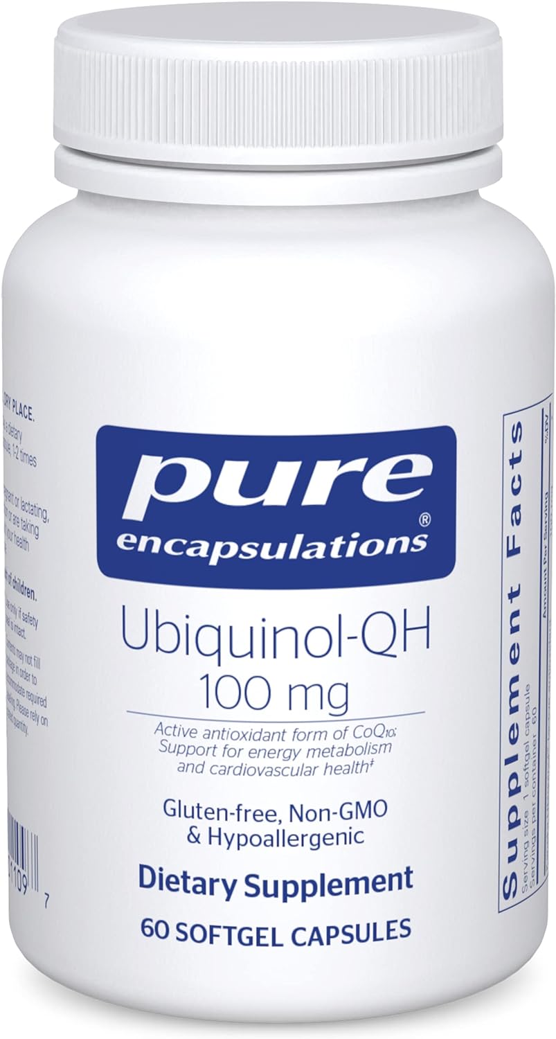 Pure Encapsulations Ubiquinol-Qh - 100 Mg Coq10 - Supports Energy Metabolism & Heart Health* - Coenzyme Antioxidants Supplement - Non-Gmo - 60 Softgel Capsules