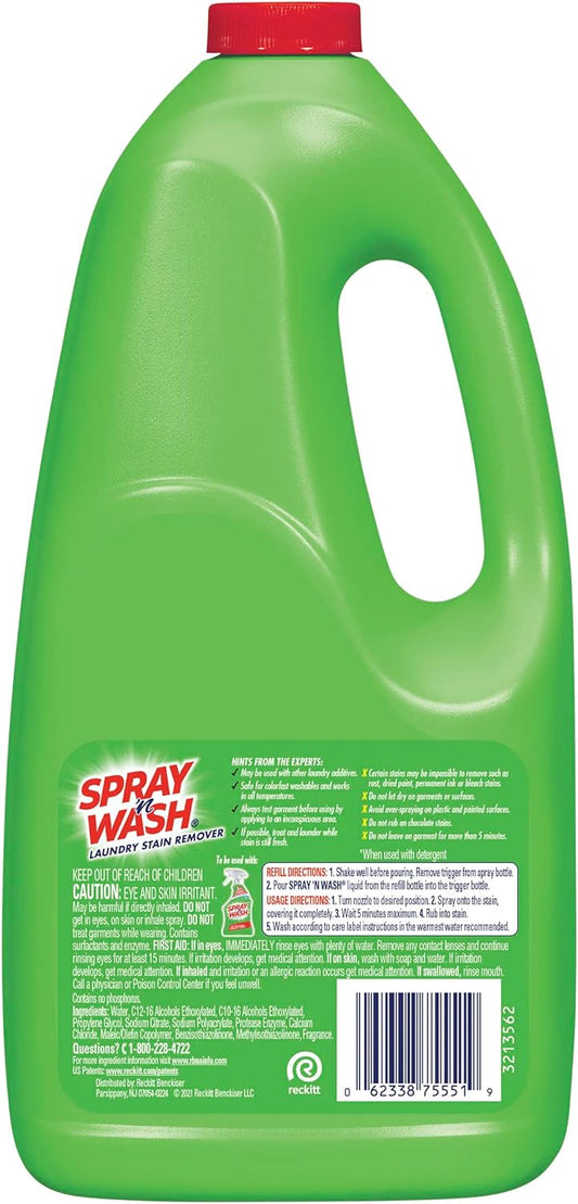 Spray 'n Wash Pre-Treat Laundry Stain Remover Refill 60 Ounce (Pack of 5)