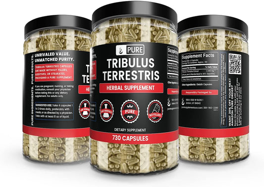 Pure Original Ingredients Tribulus Terrestris, No Magnesium Or Rice Fillers, Always Pure, Lab Verified (730 Capsules)