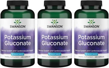 Swanson Potassium (Gluconate) 99 Milligrams 250 Capsules (3 Pack)