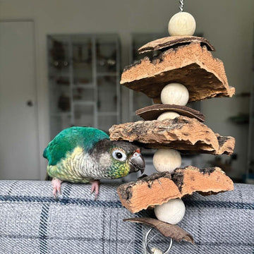 Natural Cork Stacker Parrot Toy
