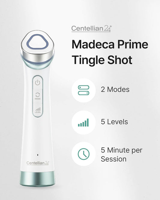 Centellian 24 Prime Facial Toning Device (Tingle Shot) - 2-In-1 Electroporation + Pdrn Firming Boosting Ampoule (1.01Fl Oz) - Elasticity Boost With Pdrn & Collagen,Better Absorption, Korean Skin Care