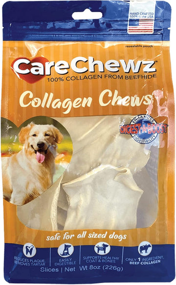 Pet Factory Carechewz Collagen Slices Dog Chew Treats - Natural Flavor, 8 Oz