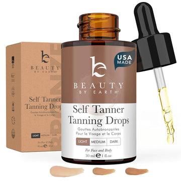 Self Tanner Drops For Face Tanner, Sunless Tan, Body & Face Self Tanner Drops, Face Tanning Drops To Make Self Tanner Face Self Tanning Lotion, Tan Drops For Face Tan