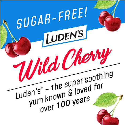 Ludens Throat Drops, Sugar Free Wild Cherry, 25 Count