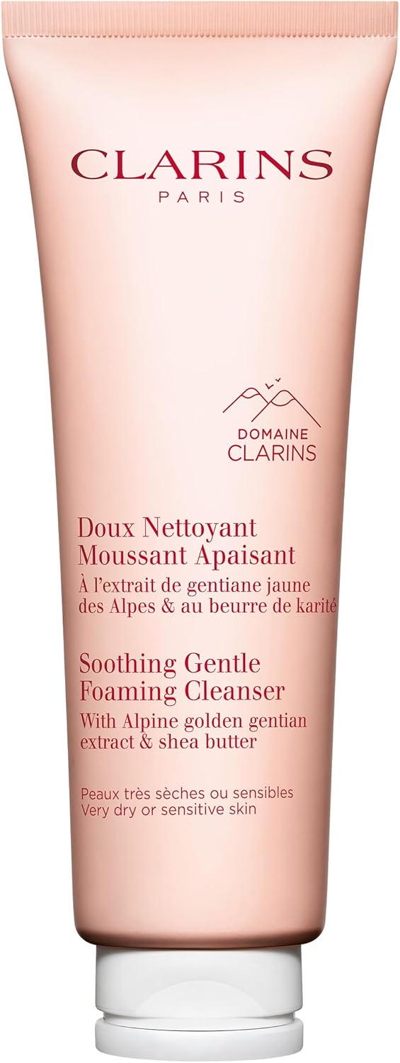 Clarins Soothing Foaming Cleanser 125Ml | Gentle, Hydrating Cleanser For Sensitive Skin | Removes Makeup & Impurities Without Drying