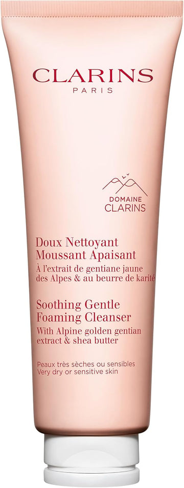 Clarins Soothing Foaming Cleanser 125Ml | Gentle, Hydrating Cleanser For Sensitive Skin | Removes Makeup & Impurities Without Drying