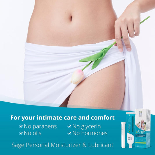 Fairhaven Health Sage Vaginal Moisturizer And Personal Lubricant For Women | 2 Applicators Included | Temporary Relief For Feminine Dryness | Water Based Lube | Paraben Free | 40 Grams