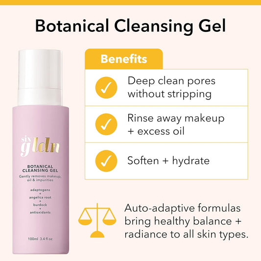 Botanical Cleansing Gel – Hydrating Herbal Foaming Face Wash With Ginseng, Licorice & Angelica | Gentle, Balancing & Purifying For All Skin Types, 100 Ml