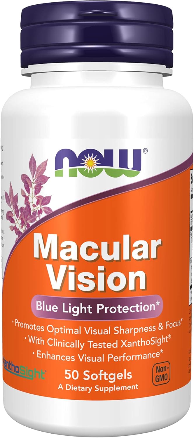 Now Supplements, Macular Vision Softgel, Eye Health, Eye Support, 50 Softgels