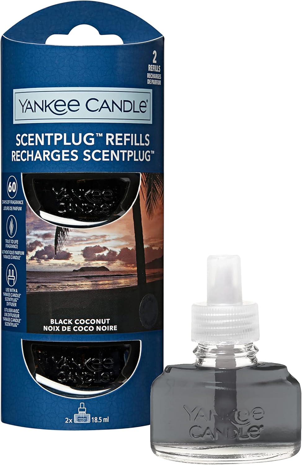 Yankee Candle Scentplug Fragrance Refills | Black Coconut Plug In Air Freshener Oil | Up To 60 Days Of Fragrance | 2 Count