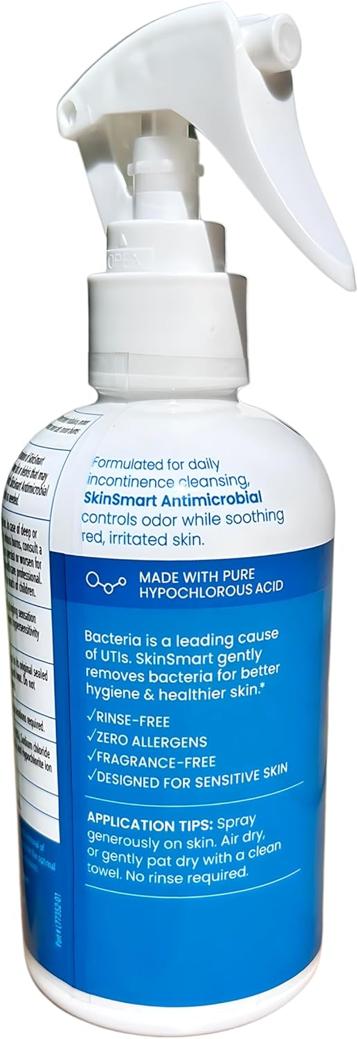 Skinsmart Antimicrobial Perineal Cleanser, Ideal For Incontinence Care And Postpartum, Removes Bacteria, 8 Oz Spray