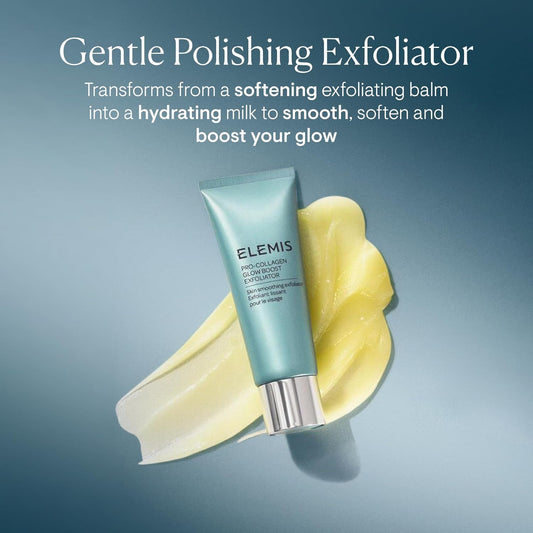 Elemis Pro-Collagen Glow Boost Exfoliator 100Ml – Gentle Physical Facial Exfoliant With Eco-Friendly Cellulose Beads – Softens, Polishes And Boosts Glowing, Hydrated Skin