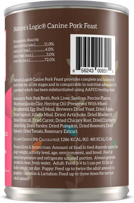 Neiko Nature'S Logic Canine Pork Feast, 12/13.2Oz