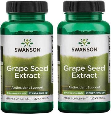 Swanson Grape Seed Extract (Standardized) 50 Milligrams 120 Capsules (2 Pack)