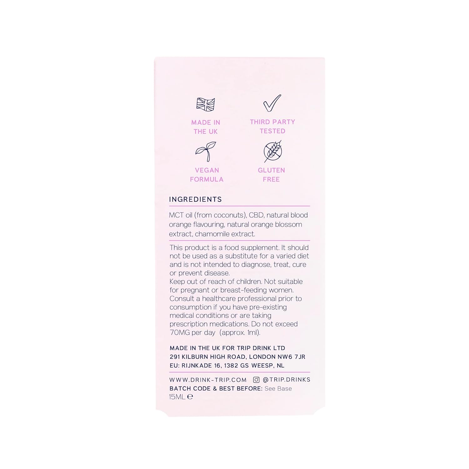 TRIP CBD Oil 1000mg (High Strength), Orange Blossom, Vegan, 100% Natural, Flavoured CBD Oil Blended with MCT Coconut Oil (Pack of 1) : Amazon.co.uk: Health & Personal Care