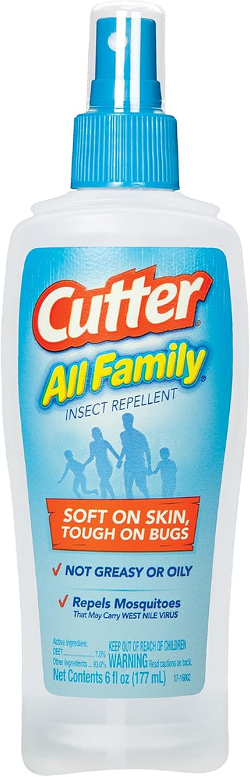 Cutter All Family Insect Repellent, Mosquito Repellent, Repels Ticks, Gnats, Fleas And More, 7% Deet (Pump Spray) 6 Ounce